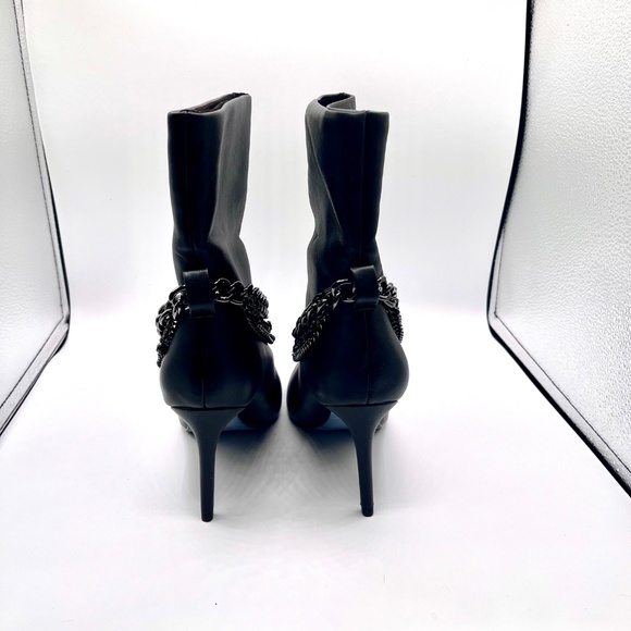 Guess Dasilda black leather ankle bootie with decorative black chains - Picture 3 of 5